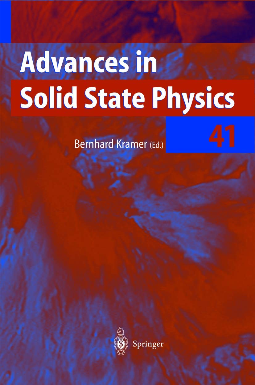 advances in solid state physics 1st edition editor bernhard kramer 3642075525, 9783642075520