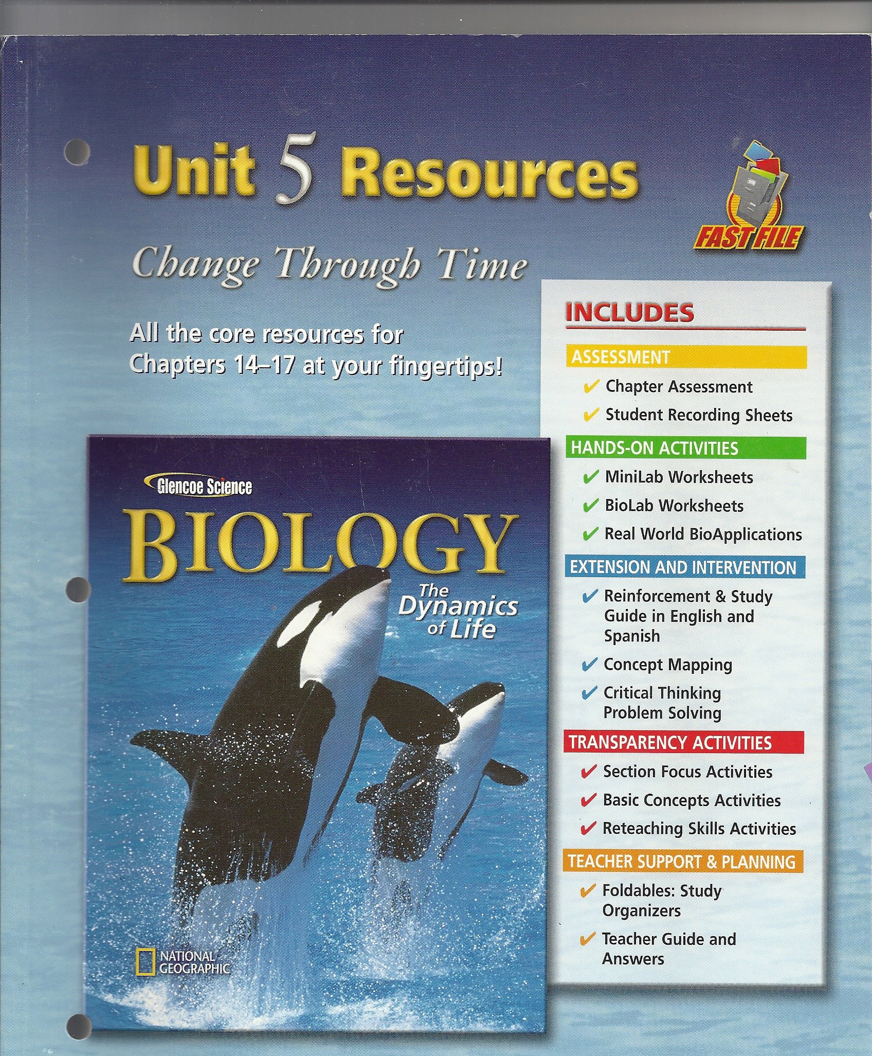 glencoe science biology the dynamics of life unit 5 resources change through time  glencoe editorial staff