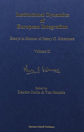 institutional dynamics of european integration 1994 edition curtin, deirdre m. curtin, henry schermers