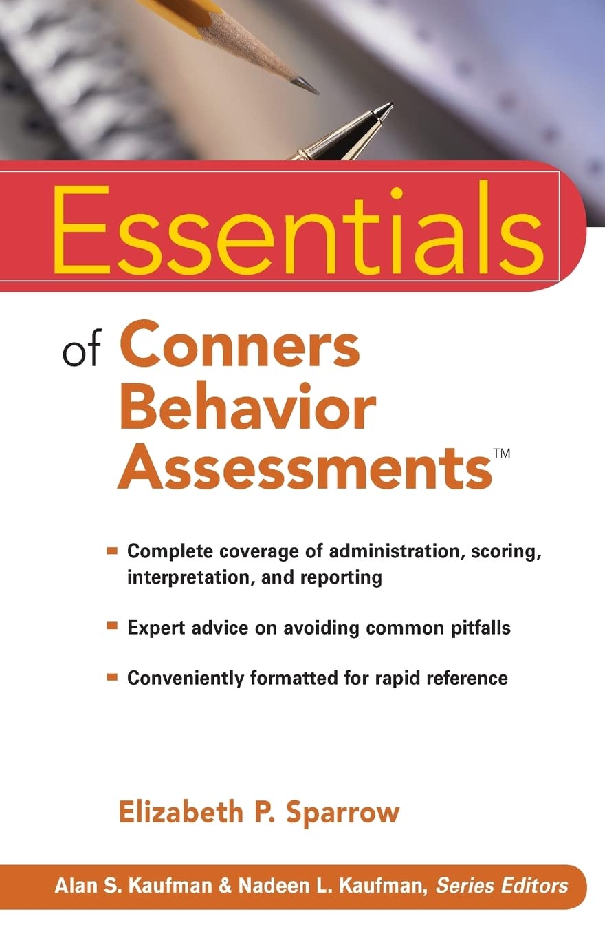 essentials of conners behavior assessments 1st edition sparrow, elizabeth p. 0470346337, 9780470346334