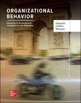 organizational behavior  w/connect 7th edition jason colquitt, jeffery lepine, michael wesson 126409146x,