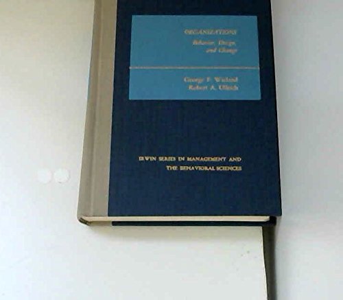 organizations behavior design and change  wieland, george f 0256018472, 9780256018479
