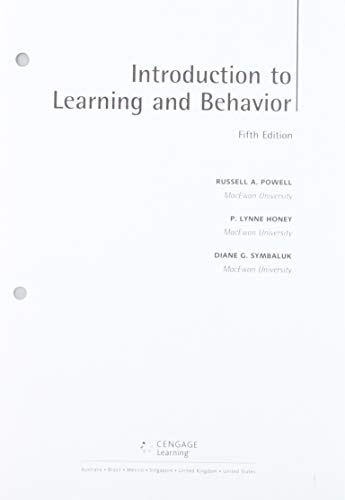 bundle introduction to learning and behavior loose leaf version 5th + sniffy the virtual rat pro version 3 0