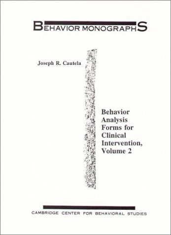 behavior analysis forms for clinical intervention  cautela, joseph r 0878221352, 9780878221356