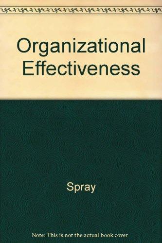 organizational effectiveness theory research utilization  spray 0873381831, 9780873381833