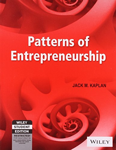 patterns of entrepreneurship  jack m kaplan 8126512822, 9788126512829