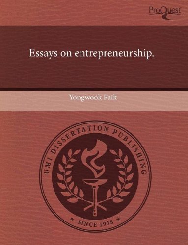 essays on entrepreneurship  yongwook paik 1243768878, 9781243768872