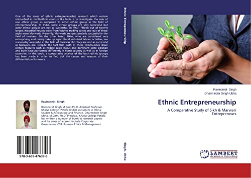ethnic entrepreneurship a comparative study of sikh and marwari entrepreneurs 1st edition singh, ravinderjit,