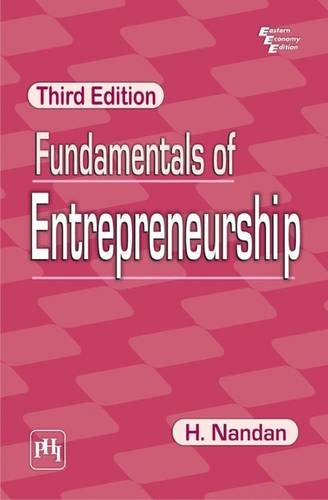 fundamentals of entrepreneurship 3rd edition h. nandan 8120347501, 9788120347502