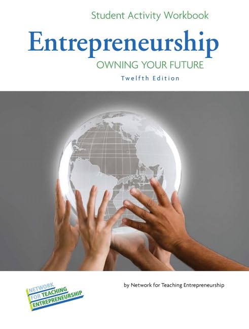 student activity workbook for entrepreneurship owning your future high sschool version 12th edition nfte,