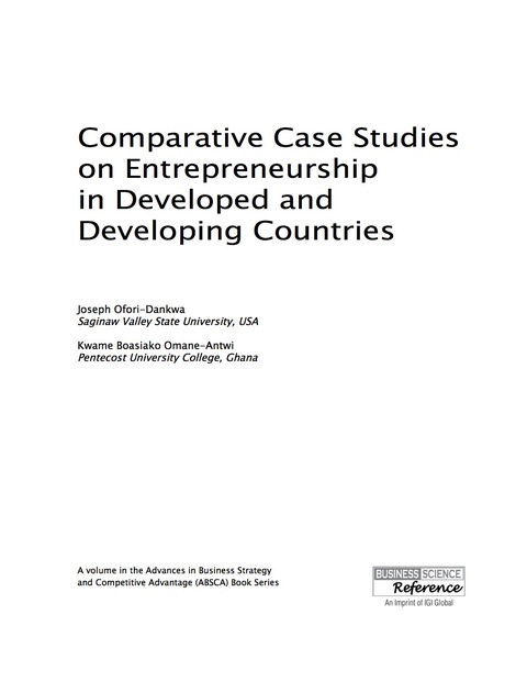 comparative case studies on entrepreneurship in developed and developing countries 2nd edition joseph ofori