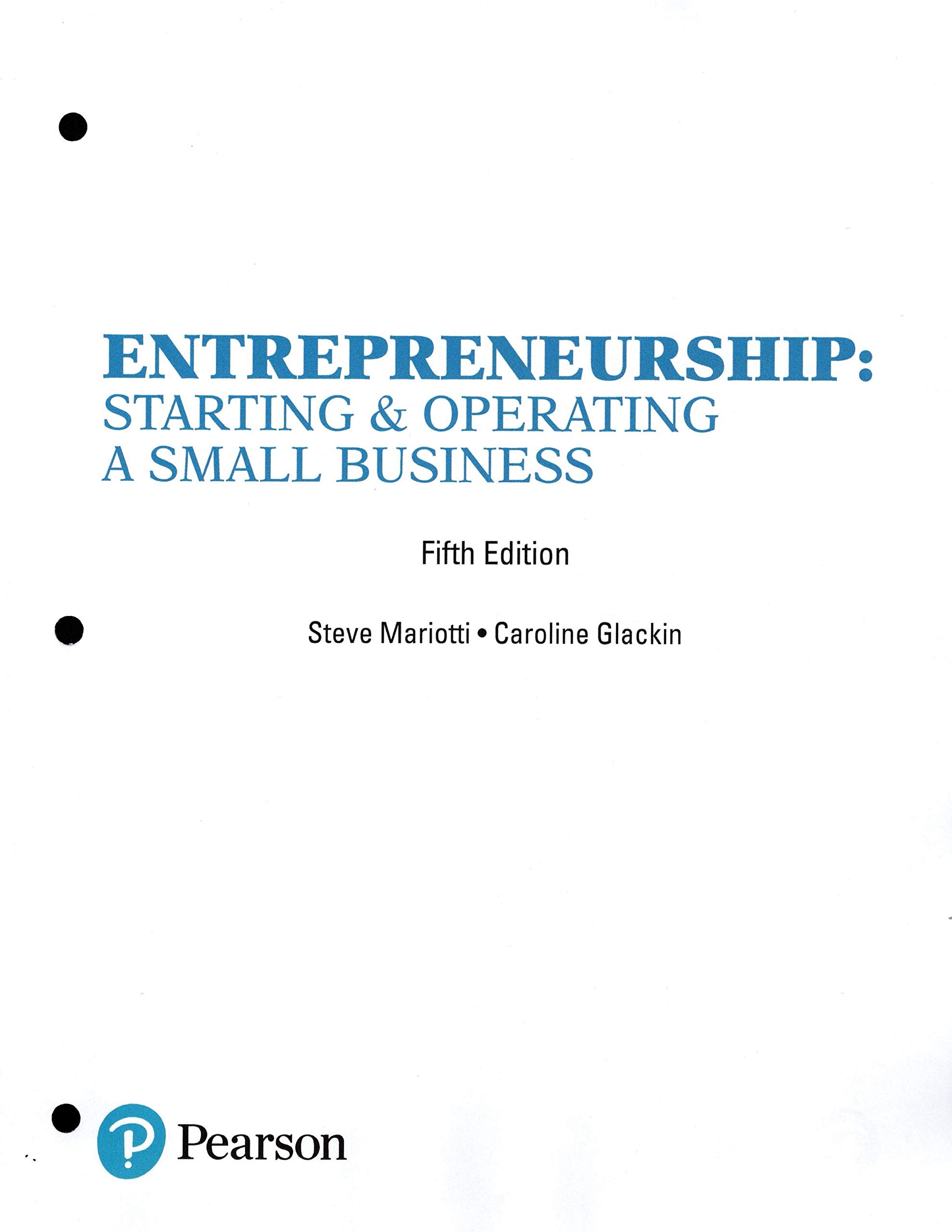 entrepreneurship starting and operating a small business standalone version  steve mariotti, caroline glackin