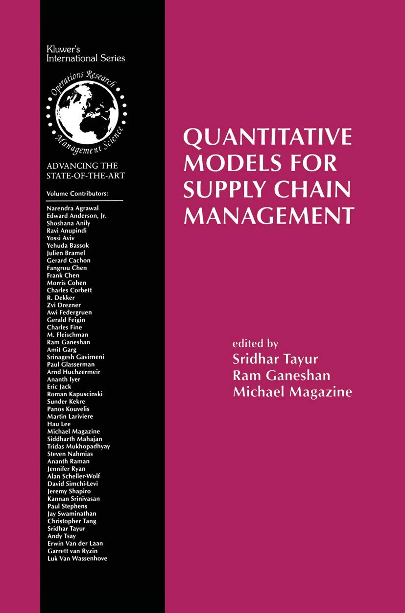 quantitative models for supply chain management 1st edition springer 1461372461, 9781461372462