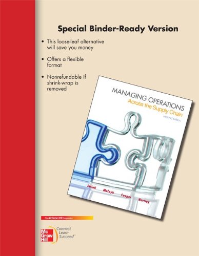 loose leaf managing operations across the supply chain 2nd edition swink professor, morgan, melnyk, steven,