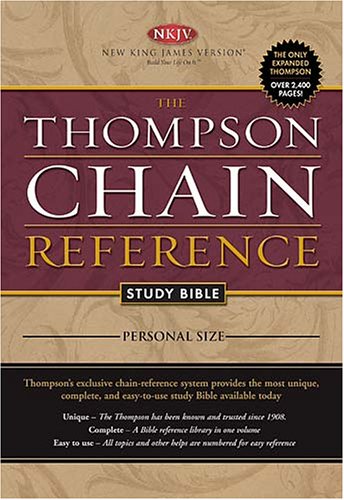 the thompson chain reference study bible new king james version brown personal size  nkjv translation