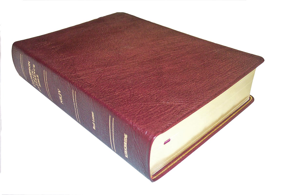 nkjv burgundy genuine leather regular size indexed thompson chain reference bible  kirkbride bible