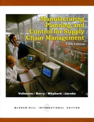 manufacturing planning and control for supply chain management by vollmann 5th international editi 5th or