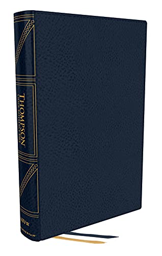 niv thompson chain reference bible leathersoft navy red letter comfort print  zondervan 0310459885,