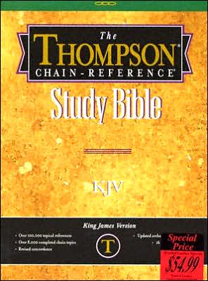 kjv blue bonded leather regular size thompson chain reference bible 5th edition kirkbride bible 0887075347,