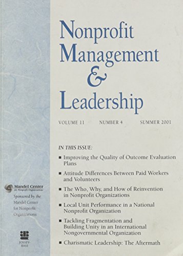 nonprofit management and leadership no 4 summer 2001  roger a. lohmann 0787958298, 9780787958299