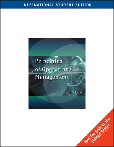 principles of operation management with infotrac international edition raturi, amitabh, evans, james r.