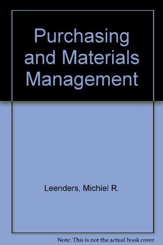 purchasing and materials management 9th edition leenders, michiel r. 0256069840, 9780256069846