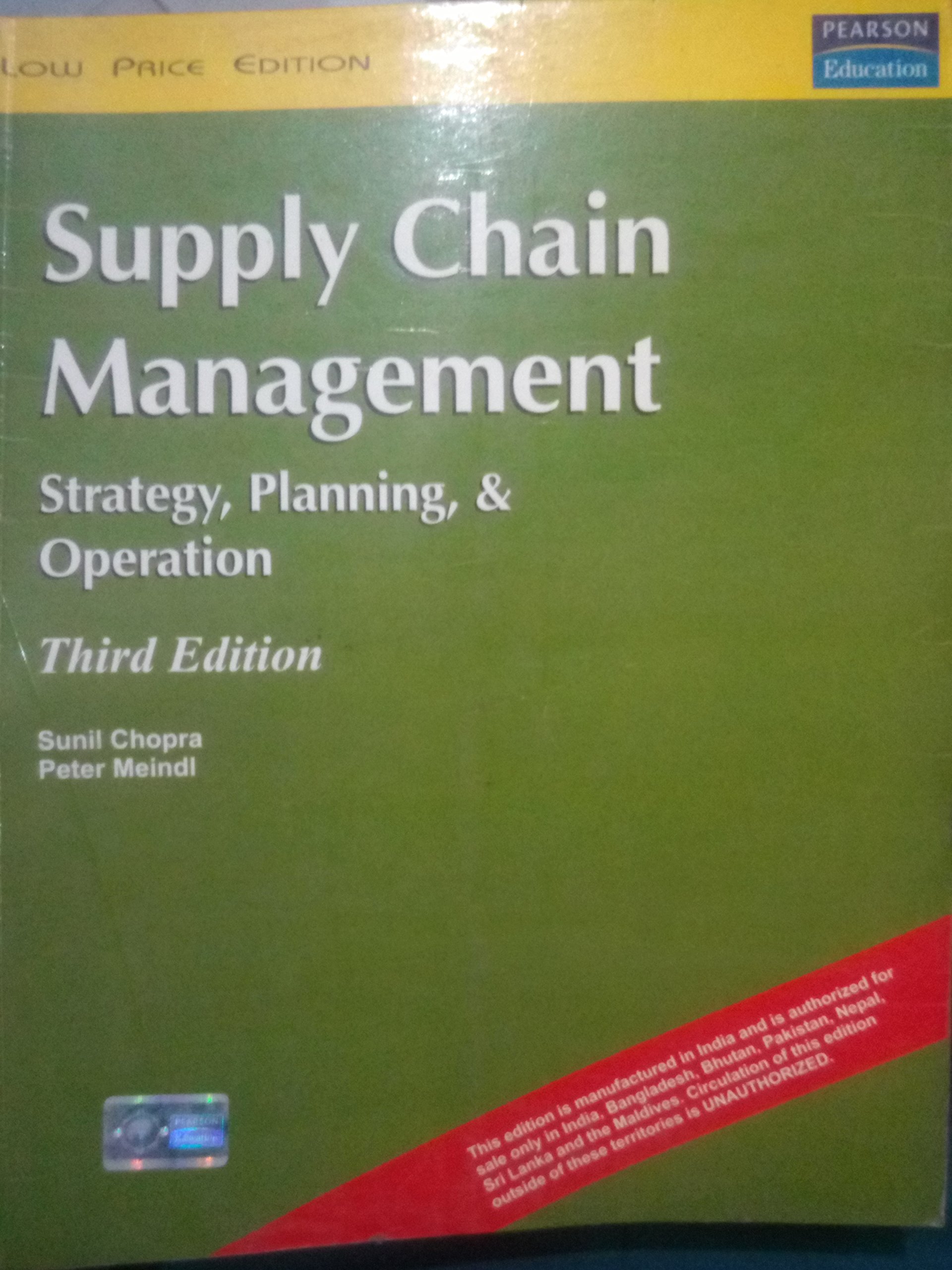 supply chain management strategy planning and operation 2nd edition chopra and meindl 8120331583,