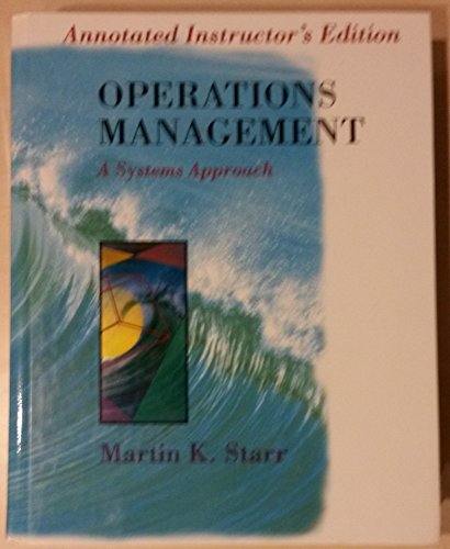 operations management a systems approach  martin kenneth starr 0877094810, 9780877094814