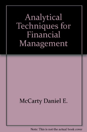 analytical techniques for financial management 2nd edition osteryoung, jerome s. 0471817155, 9780471817154
