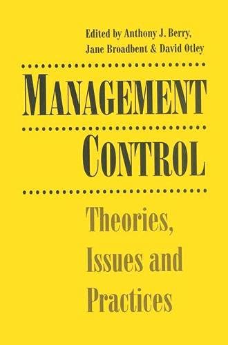 management control theories issues and practices  berry 0333572424, 9780333572429