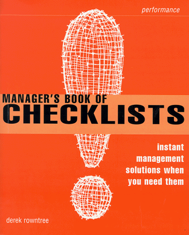 managers book of checklists instant management solutions when you need them 3rd edition derek rowntree
