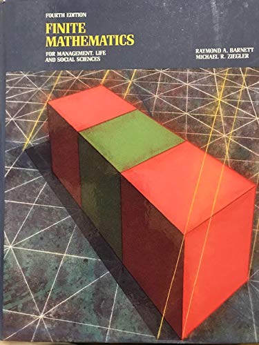 finite mathematics for management life and social sciences subsequent edition barnett, raymond a. 0023063912,