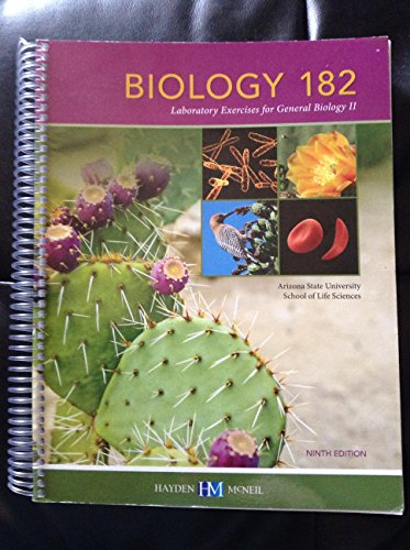 biology 182 laboratory exercises for general biology ii  9th edition  hayden mcneil 0738081817, 9780738081816