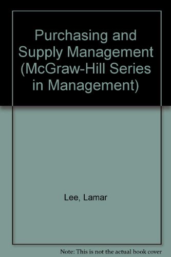 purchasing and supply management 6rev edition lee, lamar, dobler, donald w. 0071141448, 9780071141444