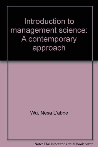 introduction to management science a contemporary approach  nesa labbe wu 0528600729, 9780528600722