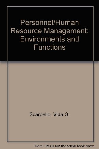 personnel/human resource management environments and functions scarpello, vida gulbinas, ledvinka, james