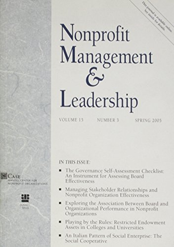 nonprofit management and leadership  nml (nonprofit management & leadership) 0787980234, 9780787980238