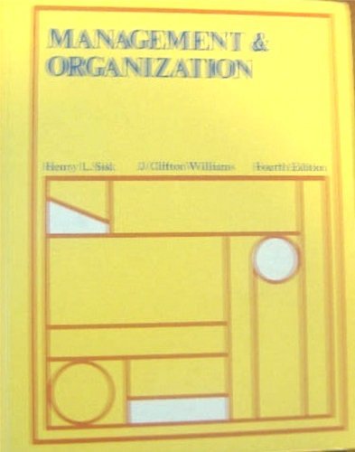 management and organization 4th edition sisk, henry l 0538074302, 9780538074308