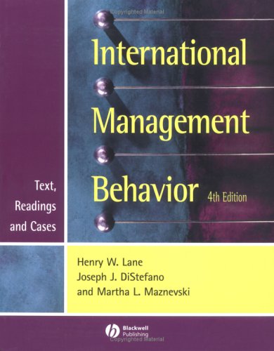 international management behavior 4th edition lane, henry w., distefano, joseph j., maxnevski, martha l.
