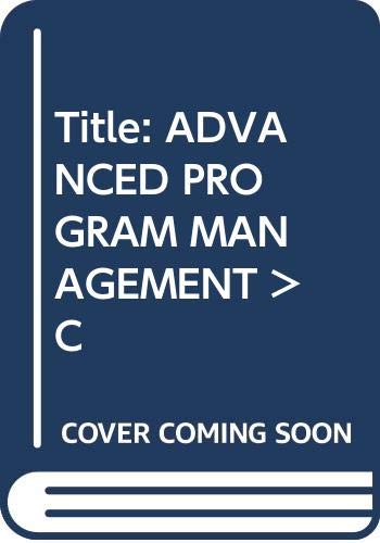 title advanced program management c  james, roderick, cesario, frank h 0470037369, 9780470037362