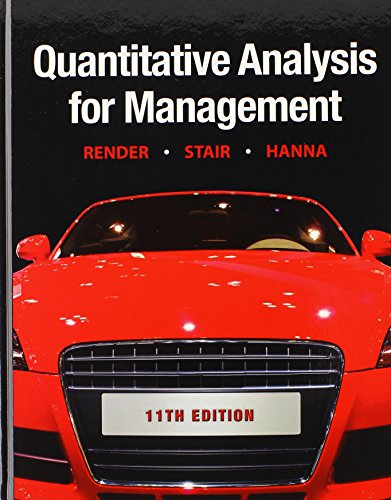 quantitative analysis for management and pom qm for windows v 3 11th edition render, barry, stair jr., ralph