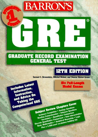 barrons gre graduate record examination general test 12th edition samuel c. brownstein 0812097246,