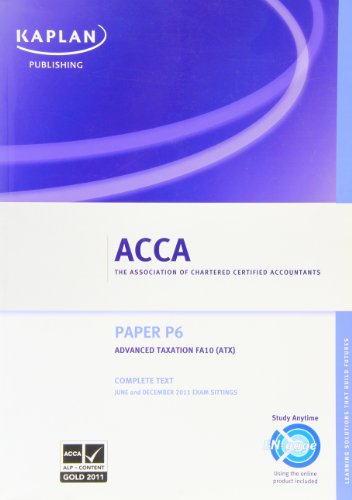 p6 advanced taxation atx text  unknown 1847109586, 9781847109583