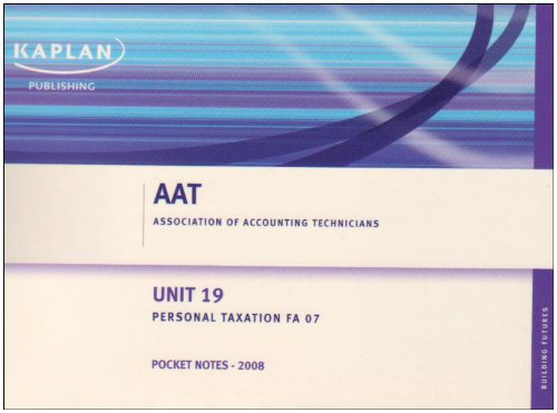 personal taxation fa 07 pocket notes  unknown 1847103502, 9781847103505