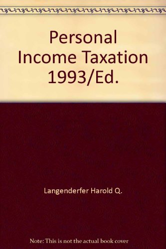 personal income taxation 199d  harold q. langenderfer 0538816171, 9780538816175