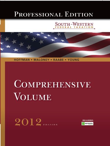 south western federal taxation 2012 comprehensive professional edition 35th edition hoffman, william h.,