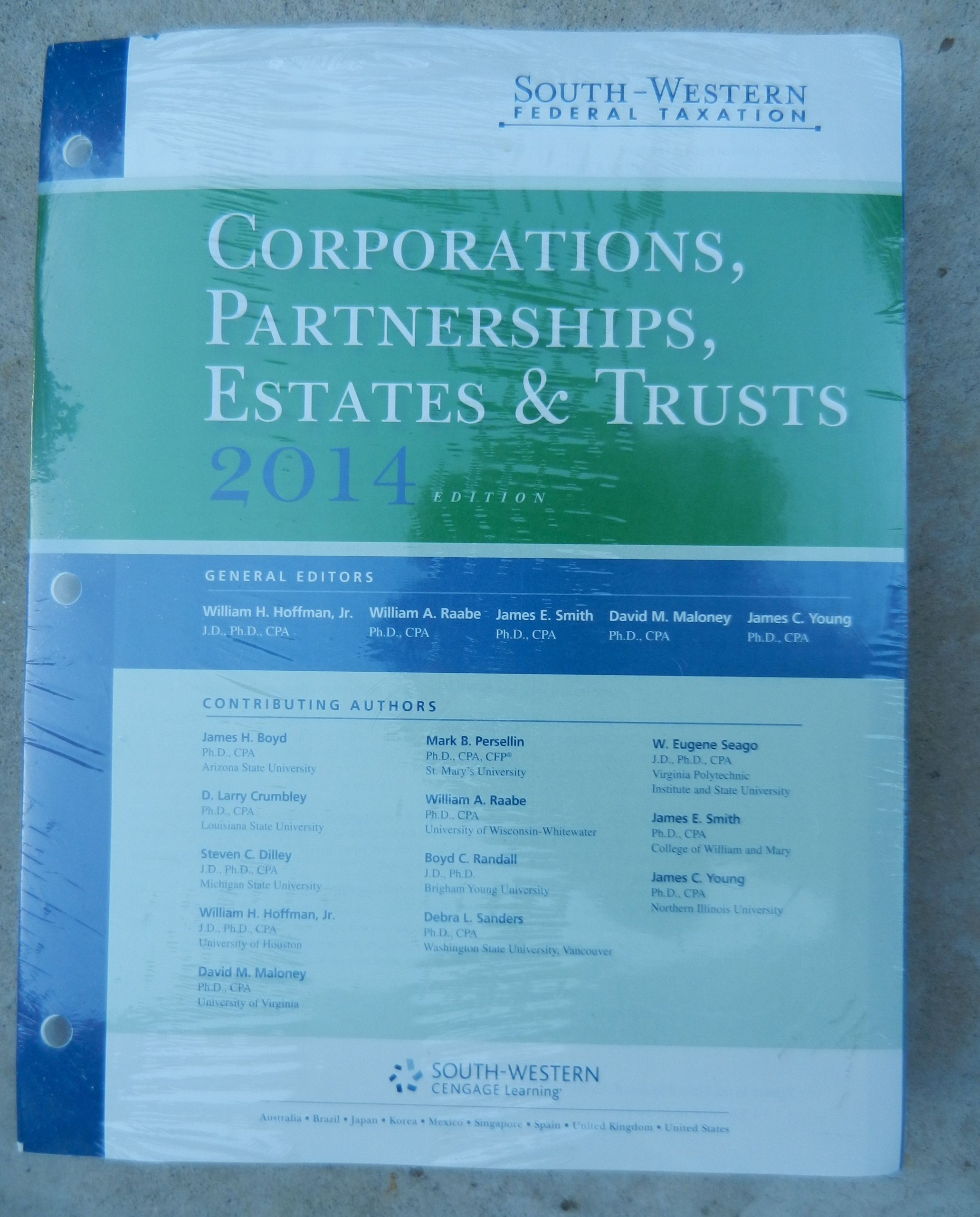 south western federal taxation 2014 corporations partnerships estates and trusts unbnd edition hoffman,