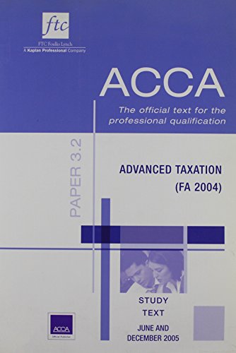 acca study texts paper 3 2 advanced taxation revised edition n/a 1843903652, 9781843903659