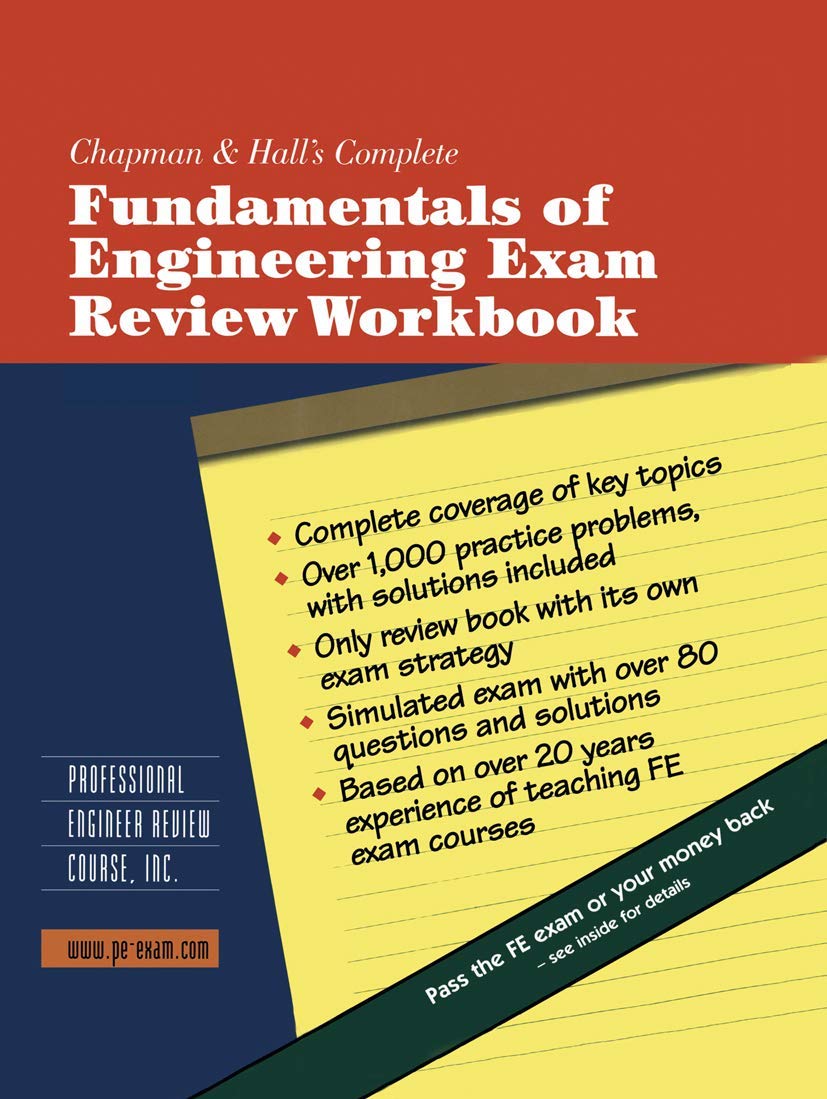 chapman and hall s fundamentals of engineering exam review workbook 1998 edition professional engineer review