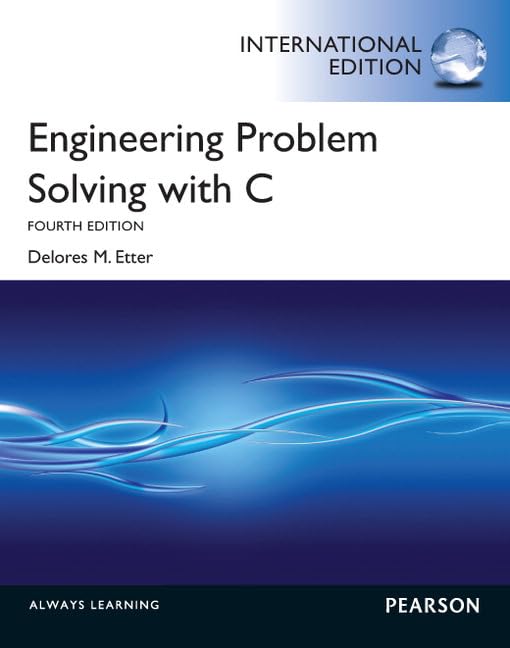 engineering problem solving with c delores m etter 4th edition etter, d. m. 0273768204, 9780273768203